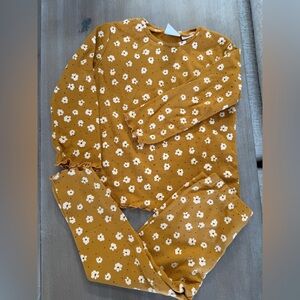 Zara Mustard/Brown Floral Top